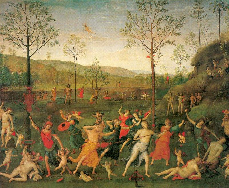 PERUGINO, Pietro The Combat of Love and Chastity